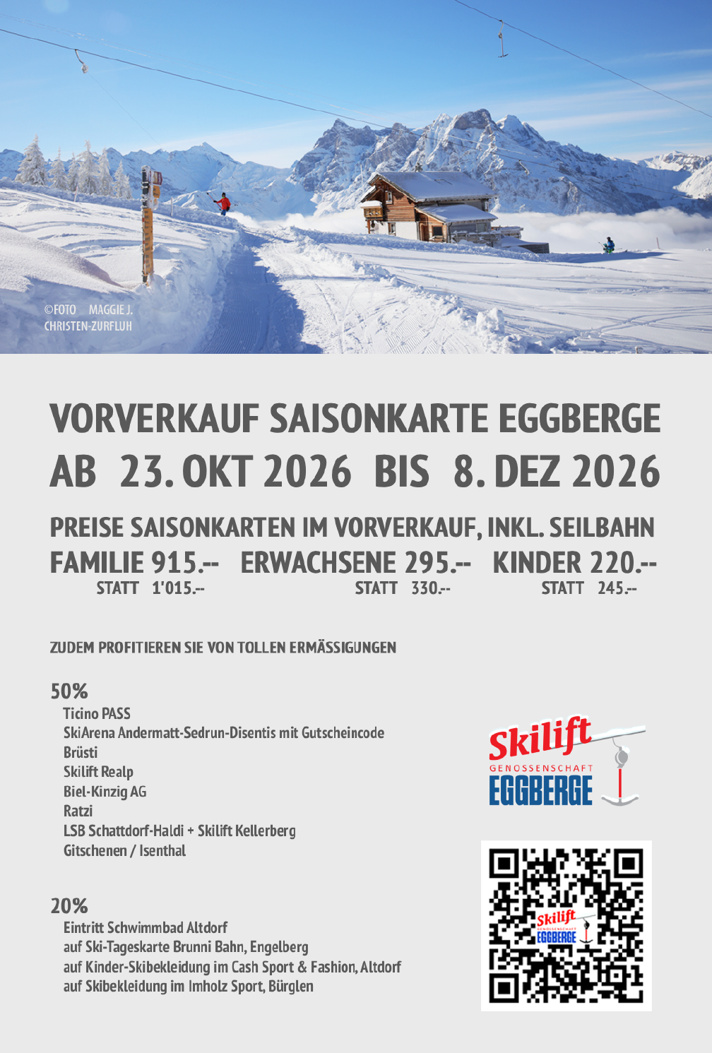 Vorverkauf Saisonkarte Eggberge